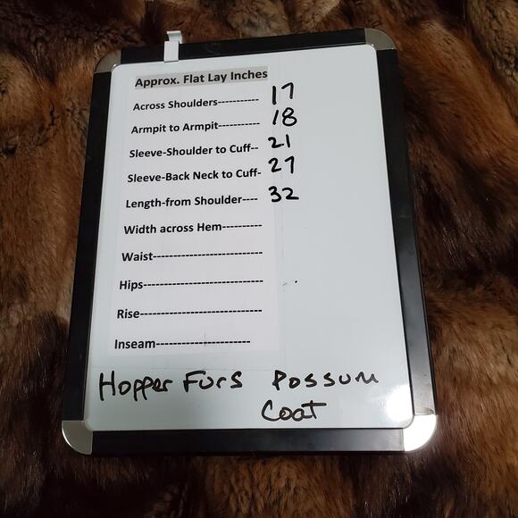 Vintage Opossum Fur Coat Womens S/M Brown Hopper Furs Knee Length - Picture 15 of 16